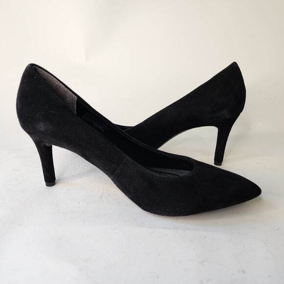 Rockport Total Motion Pump Black Suede Point Toe Heel Size 8.5M - Picture 6 of 10